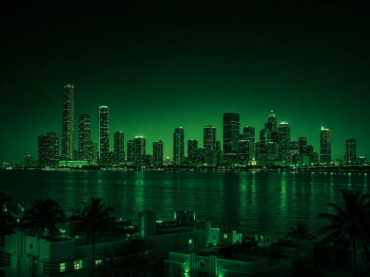 Miami skyline across Biscayne Bay
